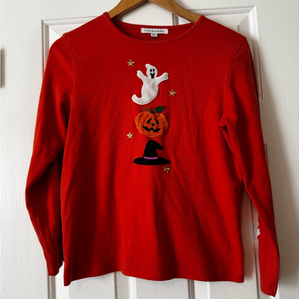 Mercer Street Studio Halloween Long Sleeve Tee Petite Medium 0534